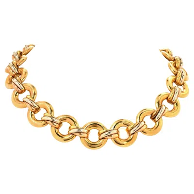 Pre-owned Cartier Trinity 18k Multi Color Gold Circular Link Choker Necklace