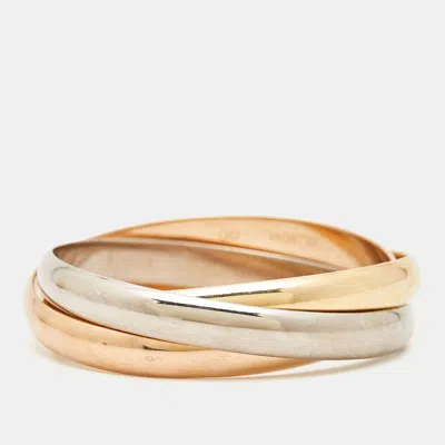 Pre-owned Cartier Trinity 18k Three Tone Gold Bangle Bracelet Gd