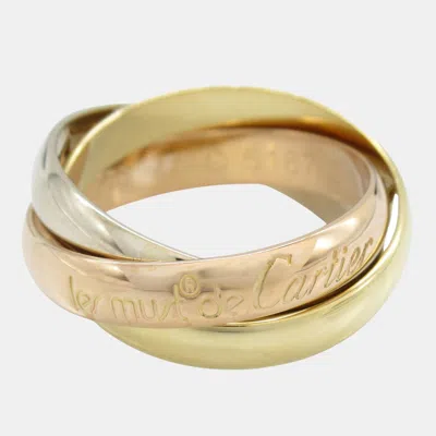 Pre-owned Cartier Trinity 18k Yellow Rose White Gold Band Ring Eu 47