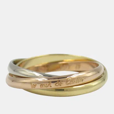 Pre-owned Cartier Trinity 18k Yellow Rose White Gold Band Ring Eu 49