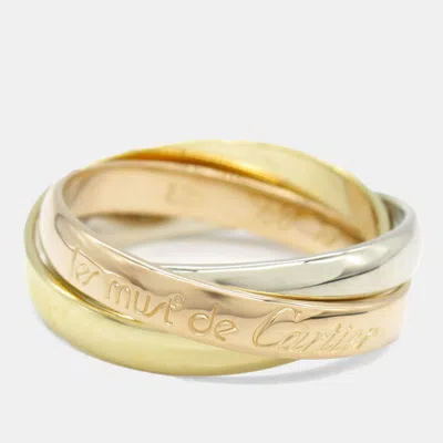 Pre-owned Cartier Trinity 18k Yellow Rose White Gold Band Ring Eu 49