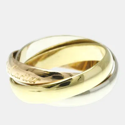 Pre-owned Cartier Trinity 18k Yellow Rose White Gold Band Ring Eu 50