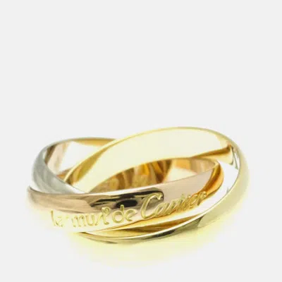 Pre-owned Cartier Trinity 18k Yellow Rose White Gold Band Ring Eu 50