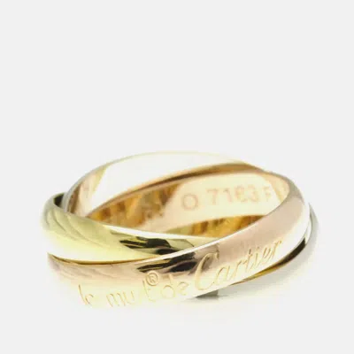 Pre-owned Cartier Trinity 18k Yellow Rose White Gold Band Ring Eu 50