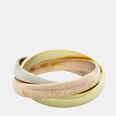 Pre-owned Cartier Trinity 18k Yellow Rose White Gold Band Ring Eu 50