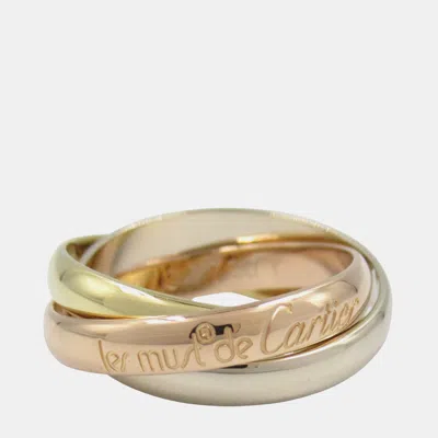 Pre-owned Cartier Trinity 18k Yellow Rose White Gold Band Ring Eu 50