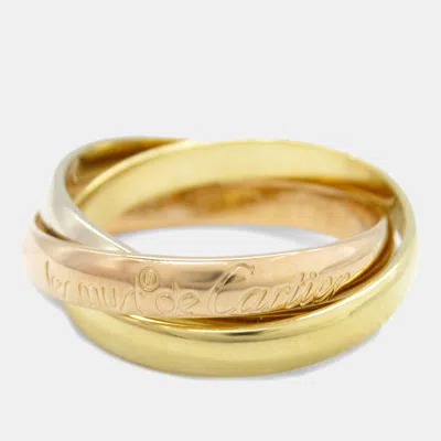 Pre-owned Cartier Trinity 18k Yellow Rose White Gold Band Ring Eu 51