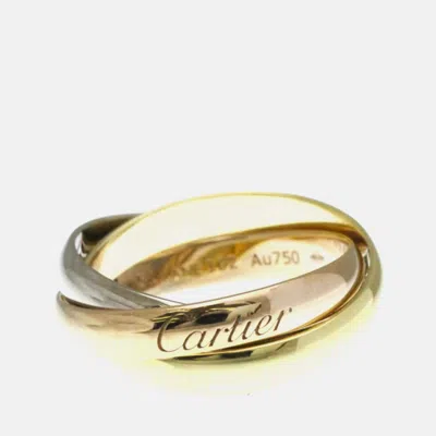 Pre-owned Cartier Trinity 18k Yellow Rose White Gold Band Ring Eu 51