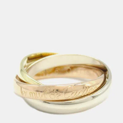 Pre-owned Cartier Trinity 18k Yellow Rose White Gold Band Ring Eu 51