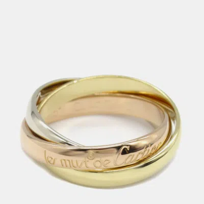 Pre-owned Cartier Trinity 18k Yellow Rose White Gold Band Ring Eu 51