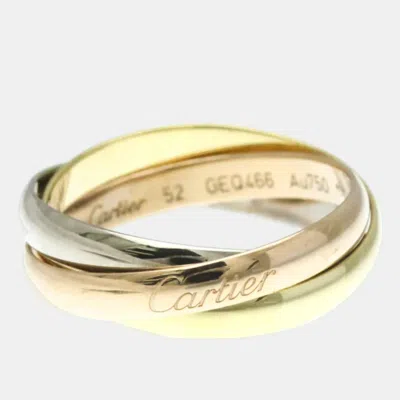 Pre-owned Cartier Trinity 18k Yellow Rose White Gold Band Ring Eu 52