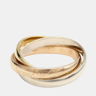Pre-owned Cartier Trinity 18k Yellow Rose White Gold Band Ring Eu 52