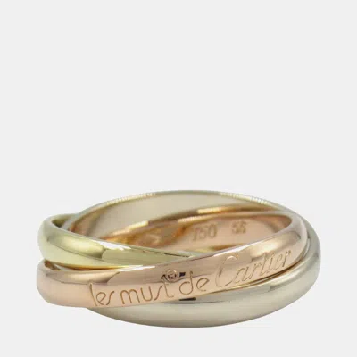 Pre-owned Cartier Trinity 18k Yellow Rose White Gold Band Ring Eu 56