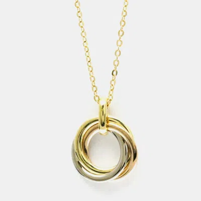 Pre-owned Cartier Trinity 18k Yellow Rose White Gold Necklace