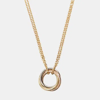 Pre-owned Cartier Trinity 18k Yellow Rose White Gold Necklace