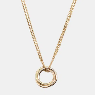 Pre-owned Cartier Trinity 18k Yellow Rose White Gold Pendant Necklace