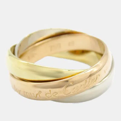 Pre-owned Cartier Trinity 18k Yellow Rose White Gold Ring Eu 48