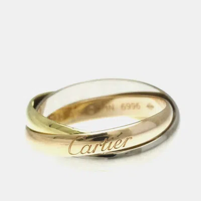 Pre-owned Cartier Trinity 18k Yellow Rose White Gold Ring Eu 49