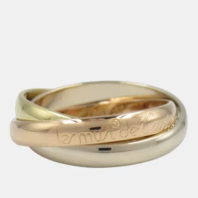 Pre-owned Cartier Trinity 18k Yellow Rose White Gold Ring Eu 51