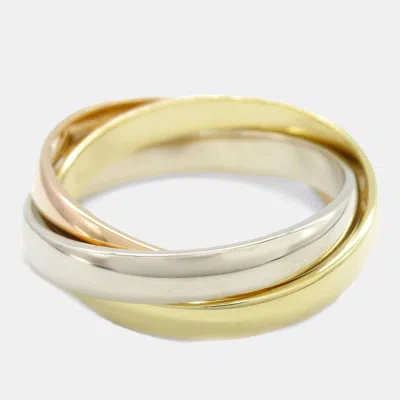 Pre-owned Cartier Trinity 18k Yellow Rose White Gold Ring Eu 51