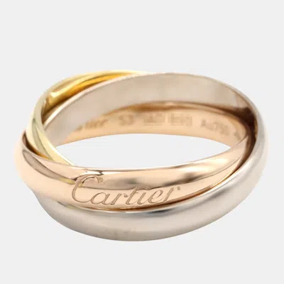 Pre-owned Cartier Trinity 18k Yellow Rose White Gold Ring Eu 53