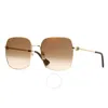Cartier Trinity Brown Gradient With Gold Flash Mirror Square Ladies Sunglasses Ct0401s 002 60