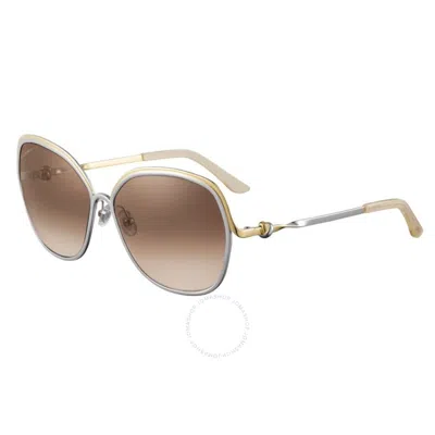 Cartier Trinity Brown Square Unisex Sunglasses Ct0090s 001 60
