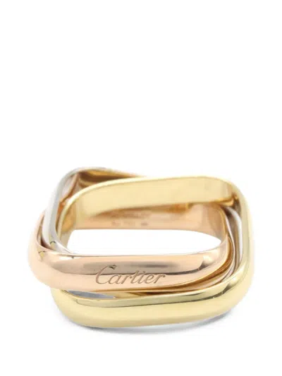 Pre-owned Cartier Trinity Cushion Ring In Gold