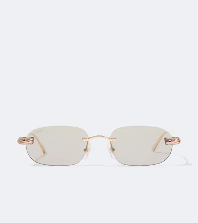 Cartier Trinity De  Oval Sunglasses In Gray