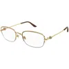 Cartier Trinity Demo Rectangular Ladies Eyeglasses Ct0374o 001 54