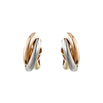 Pre-owned Cartier Trinity Earrings 'white Gold/yellow Gold/rose Gold'
