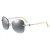 Cartier Trinity Grey Butterfly Ladies Sunglasses Ct0091s 002 56