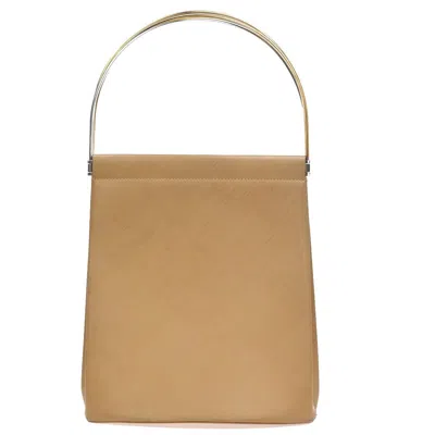 Pre-owned Cartier Trinity Hand Bag Leather Beige Leather Handbag () In Sand