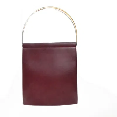 Pre-owned Cartier Trinity Hand Bag Leather Burgundy Leather Handbag ()