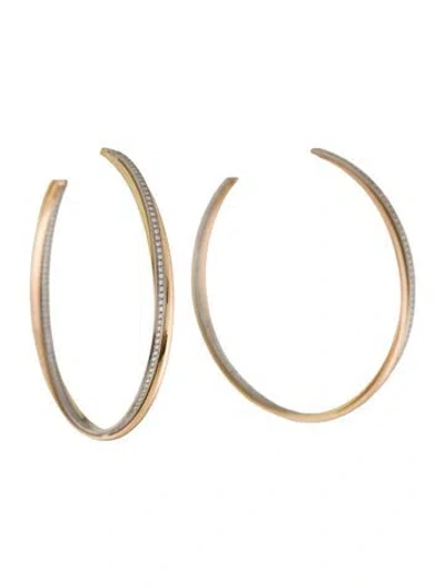 Pre-owned Cartier Trinity Hoop Earrings, Diamond In Multi