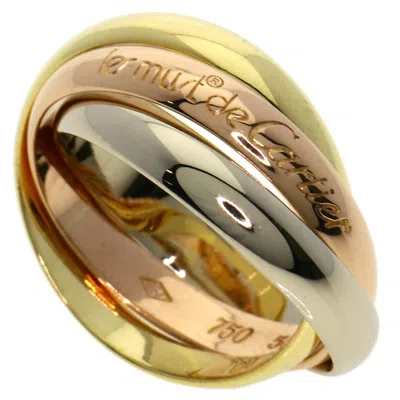 Pre-owned Cartier Trinity Pink Gold White Yellow Band Ring ()