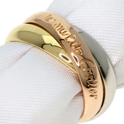 Pre-owned Cartier Trinity Pink White Yellow Band Ring ()