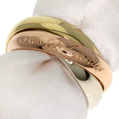 Pre-owned Cartier Trinity Pink White Yellow Band Ring () In Multi