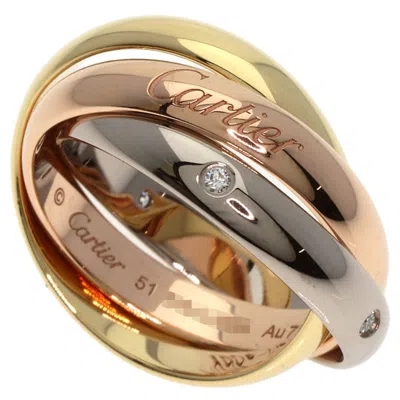 Pre-owned Cartier Trinity Pink White Yellow Band Ring () In Multi