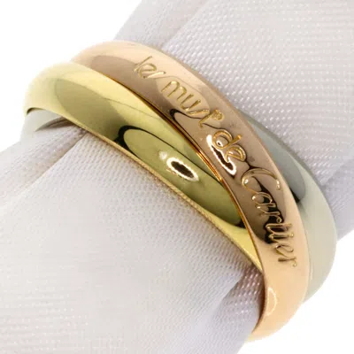 Pre-owned Cartier Trinity Pink White Yellow Band Ring () In Multi