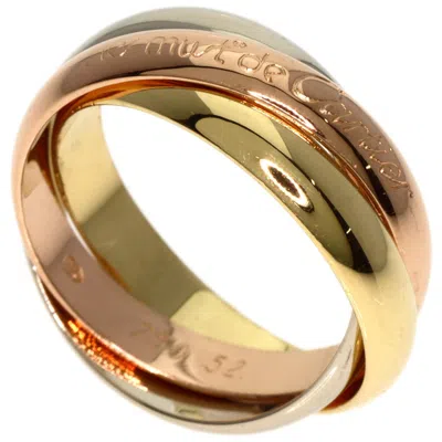 Pre-owned Cartier Trinity Pink White Yellow Band Ring () In Multi