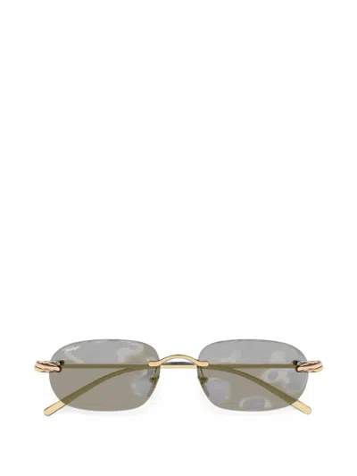 Cartier Trinity Rimless Sunglasses In Gold