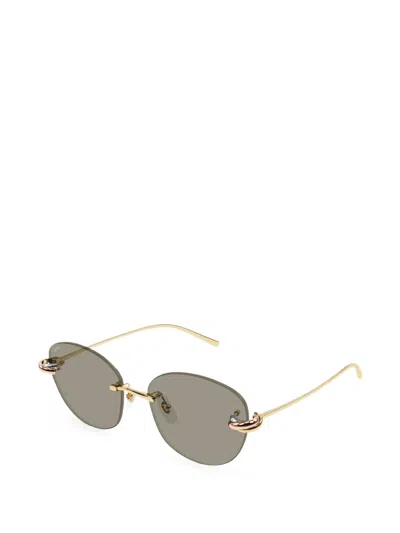 Cartier Trinity Rimless Sunglasses In Gold