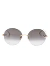 Cartier Trinity Round-frame Sunglasses In Gold