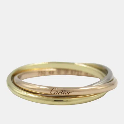 Pre-owned Cartier Trinity Yellow Rose White Gold Ring Eu 49