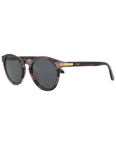 Cartier Unisex 48mm Sunglasses In Burgundy