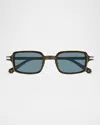 Cartier Unisex Ct0539s Acetate Rectangle Sunglasses In Blue