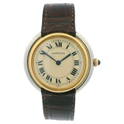 Pre-owned Cartier Vendome Rondo 18k White & Yellow Gold Paris Dial Watch