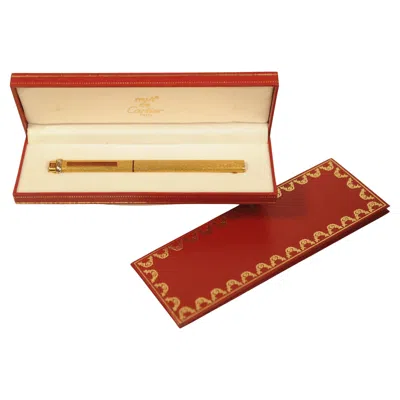 Pre-owned Cartier Vendome Trinity Rollerball Pen, Gold Plated, 1980s Boxed In Red
