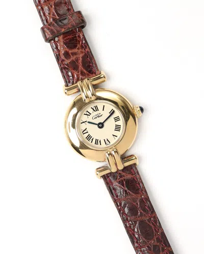 Cartier Vendome Vermeil 24mm Ca 1995 Watch In Brown